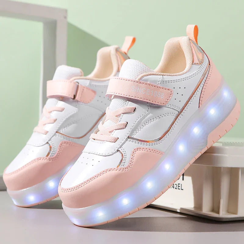 Cute Pastel LED Roller Sneakers