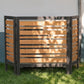 3-Panel Wooden Privacy Screen Fence, Outdoor AC Cover for Backyard Garden