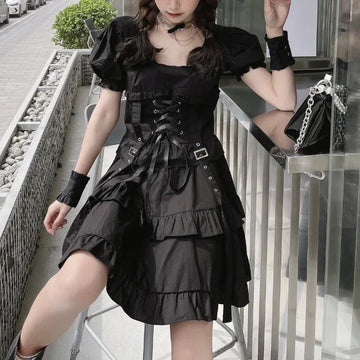 Harajuku Goth Lolita Mini Dress