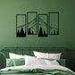 Minimalist Metal Mountain Wall Art Set - 4pcs Modern Geometric Decor for Home, Office, Bedroom & Living Spaces