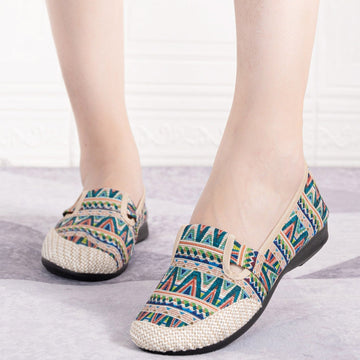 Weaving Breathable Loafers  Comfortable Walking Casual Flats Shoes