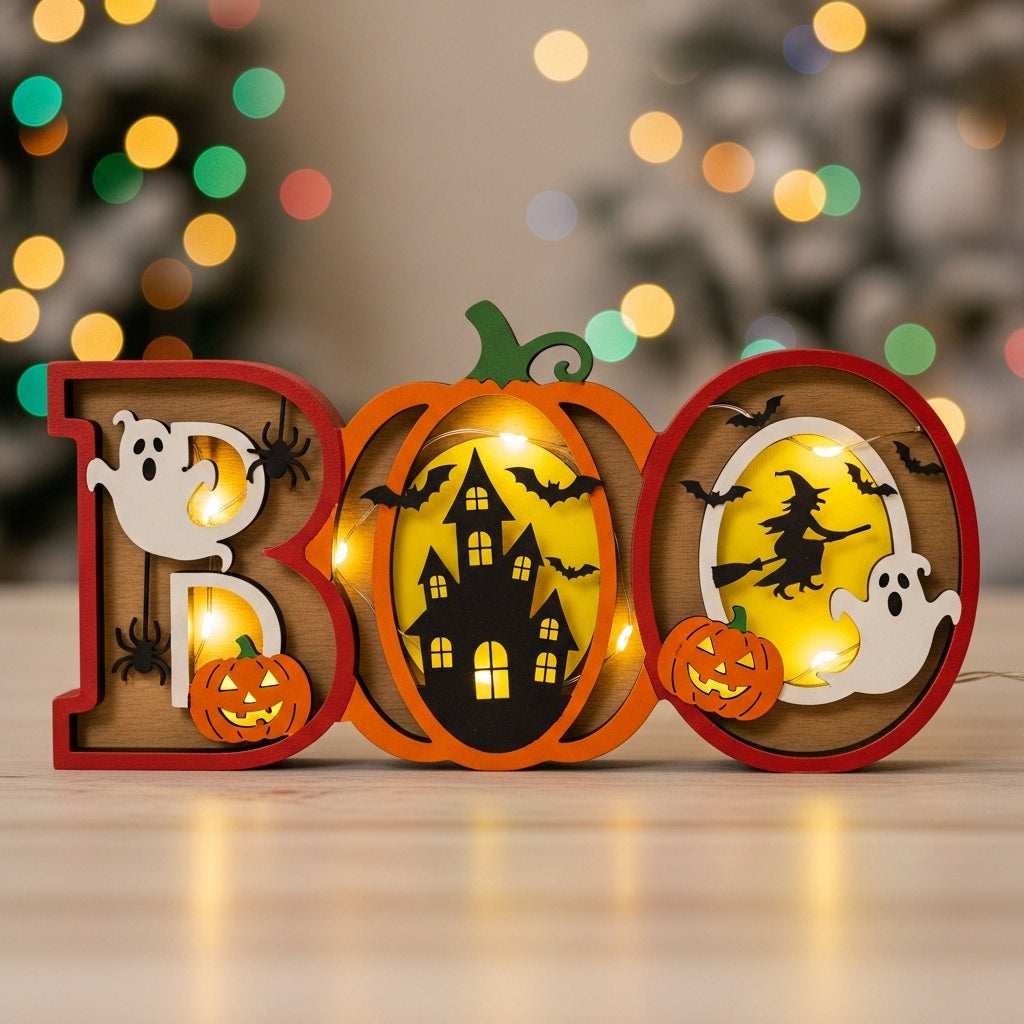 Colorful Halloween BOO Decoration