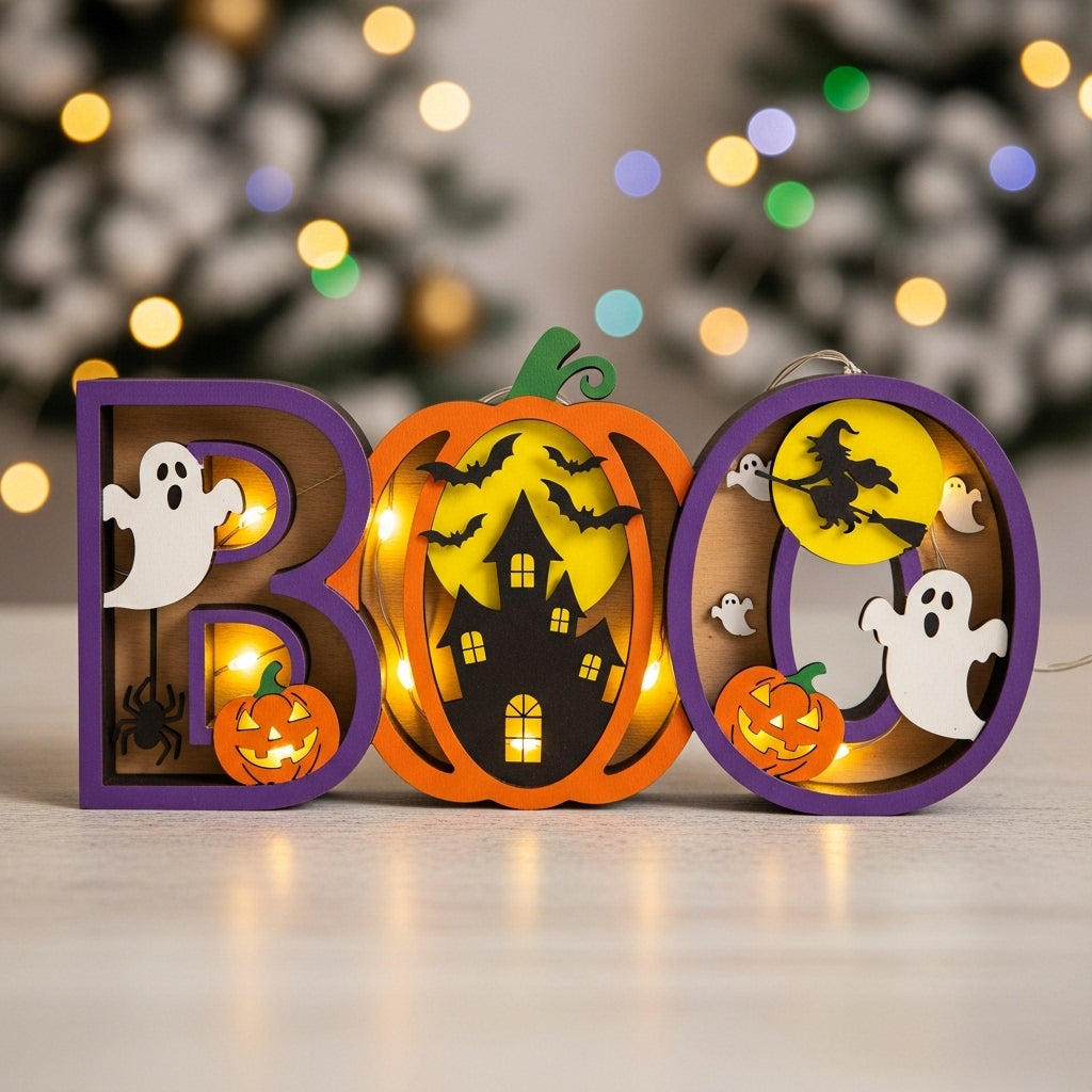 Colorful Halloween BOO Decoration