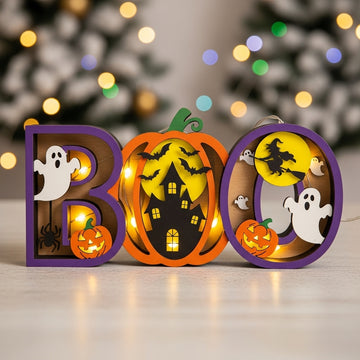 Colorful Halloween BOO Decoration