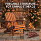 Oversize Folding Wooden Adirondack Chair, Pre-Assembled Patio Chair for Outdoor