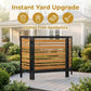 3-Panel Wooden Privacy Screen Fence, Outdoor AC Cover for Backyard Garden