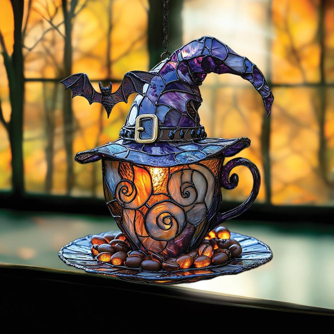 Witch Hat Teacup Acrylic Suncatcher