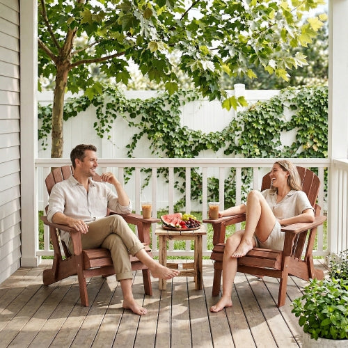 Oversize Folding Wooden Adirondack Chair, Pre-Assembled Patio Chair for Outdoor