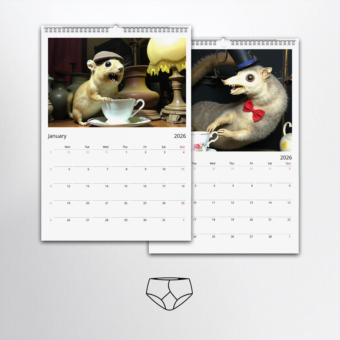 2026 Bad Taxidermy Wall Calendar – Weird, Gross and Hilariously Awful Taxidermy