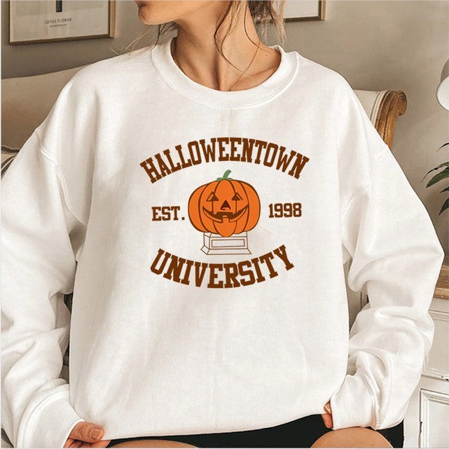 Women's Ghostly Fall Retro Halloween University Sweatshirt