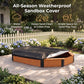 Octagon Kids Sandbox with Storage Seats, Solid Wood Sandpit with Cover & Liner