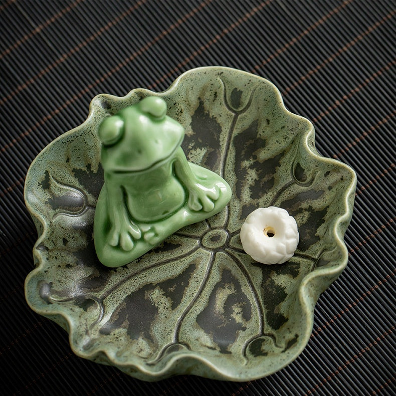 Ceramic Frog Incense Holder