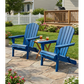 Folding Wooden Adirondack Chair with Embossed Grain, Solid Wood Patio Chair, Navy