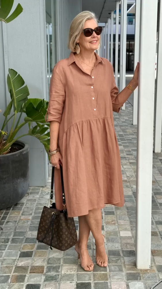 2024 Spring New Women's Cotton linen casual dress