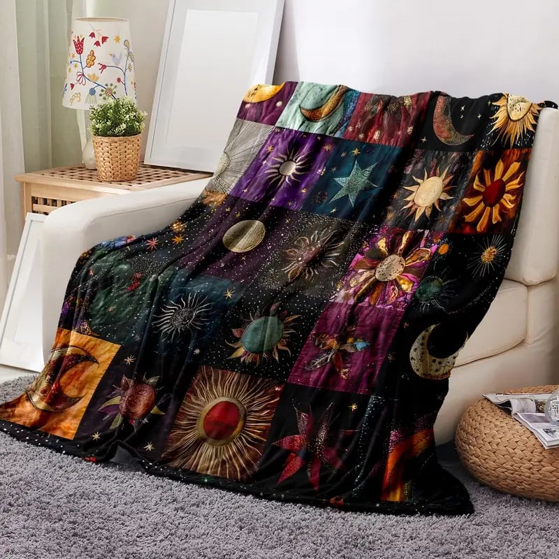 Star and Moon Pattern Blanket