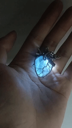 "Heartbeat" Statement Piece — Breathing Handmade Crystal Heart Necklace