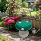 13.4" Oversized Mushroom Stool, Heavy-Duty Resin Side Table in Red, Orange & Green for Patio