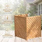 3-Panel Outdoor Wood Privacy Screen, Lattice Fence for AC & Trash