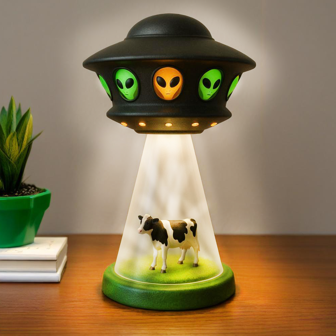 The Alien's Cattle Abduction Night Light - UFO Lamp
