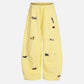 Unisex Embroidery Puppy Baggy Barrel Sweatpants
