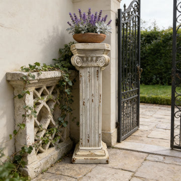 Majestic 38.2" Large Antique Roman Column Pedestal – Premium MGO Greek Ionic Pillar with Base, Heavy-Duty Weathered Display Stand for Indoor/Outdoor Garden, Patio, Wedding, Party & Villa Decor