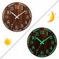Glow in the Dark Large Numbers 12 Inch Silent Luminous Wall Clock