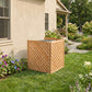 3-Panel Outdoor Wood Privacy Screen, Lattice Fence for AC & Trash