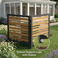 2-Panel Wooden Privacy Screen Fence, Outdoor AC Cover for Backyard Garden