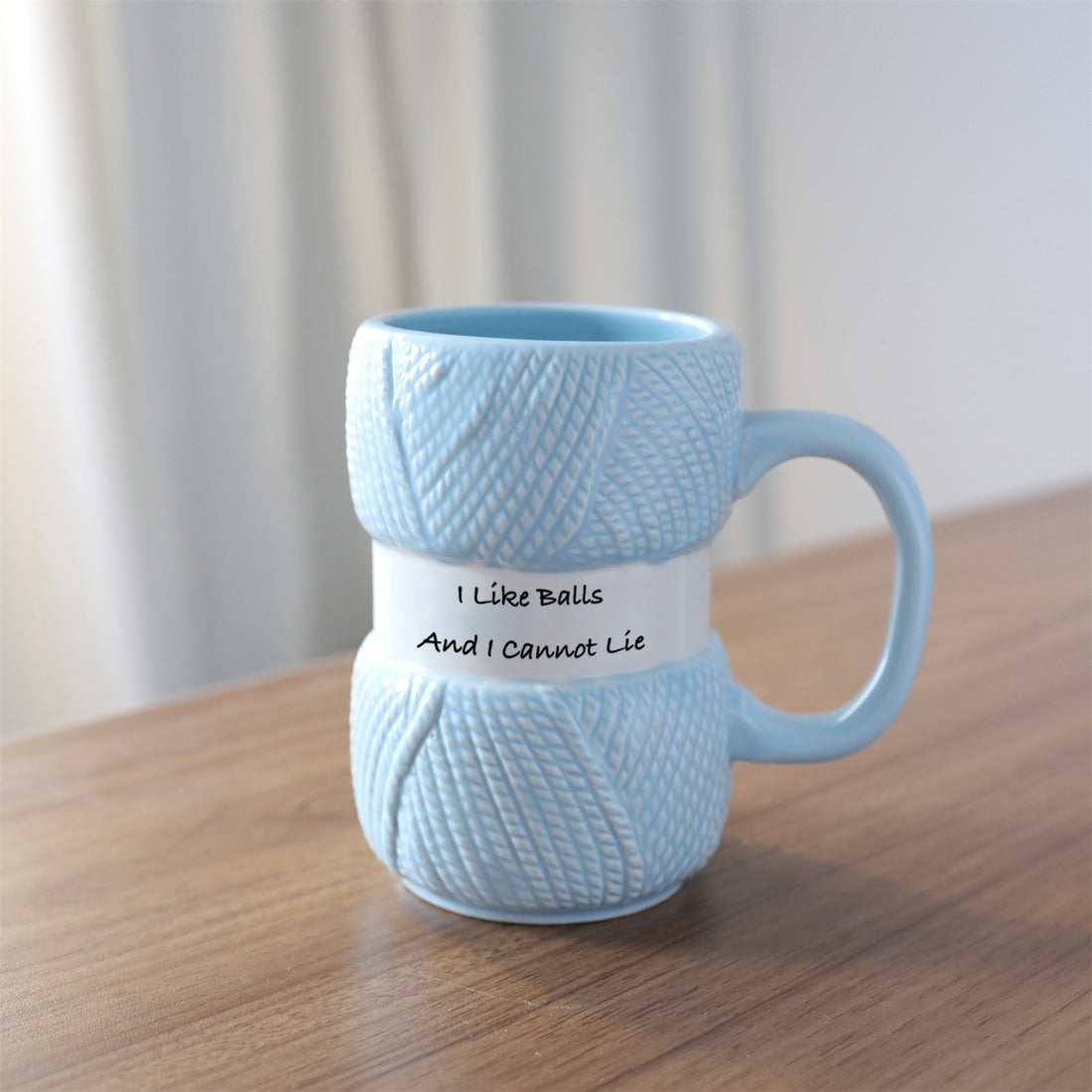 Knit Happens Mug | Funny Knitting Mug | Yarn Ball Ceramic Cup for Knitters | Gift for Crocheters & Craft Lovers