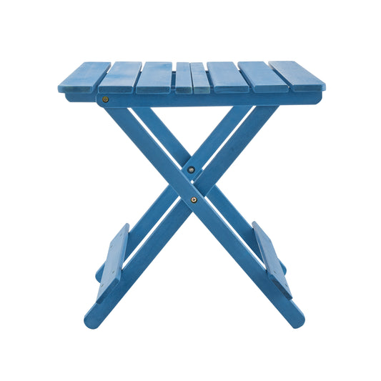 19.75" Folding Square Side Table – Solid Wood Portable Patio Table for Backyard, Balcony, Beach & Picnic