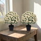 24" Artificial Rose Plants, 2 Pack White UV-Resistant Lifelike Faux Potted Floral Decor