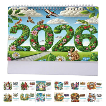 2026 DIY Special Shape Desktop Diamond Standing Calendar