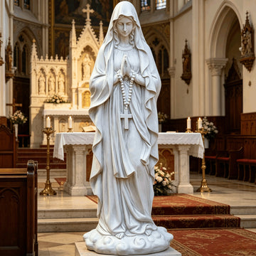 31.5" Large Madonna Statue, Weatherproof Resin Virgin Mary Sculpture for Courtyard & Patio