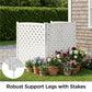 3-Panel Wooden Privacy Screen Fence with Lattice Design, Outdoor AC Cover