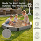 Kids Outdoor Octagon Sandbox, Solid Wood Sandpit with Cover & Liner