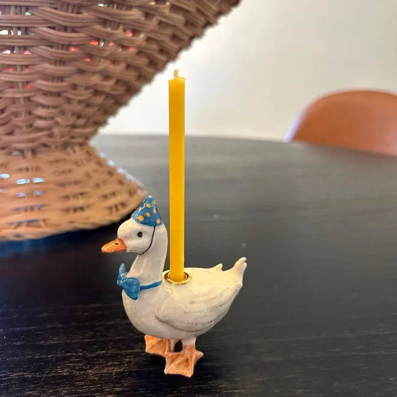 Duck Candle Holder Cake Decoration