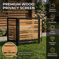 3-Panel Wooden Privacy Screen Fence, Outdoor AC Cover for Backyard Garden