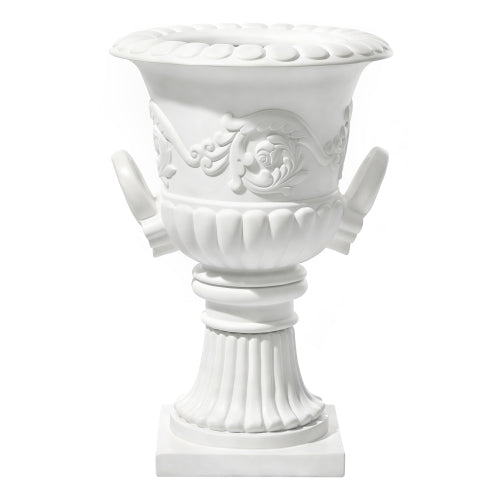 Classical Roman Pedestal Urn, Decorative Outdoor Planter for Garden & Patio