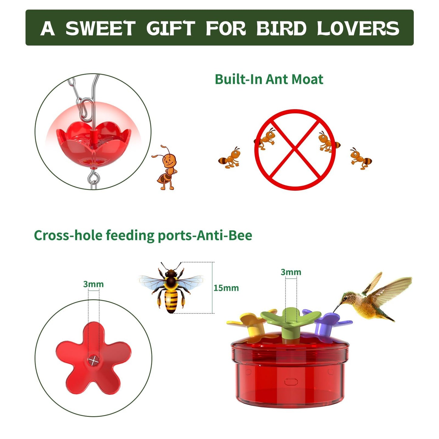 Unique Hummingbird Feeder for Outdoors