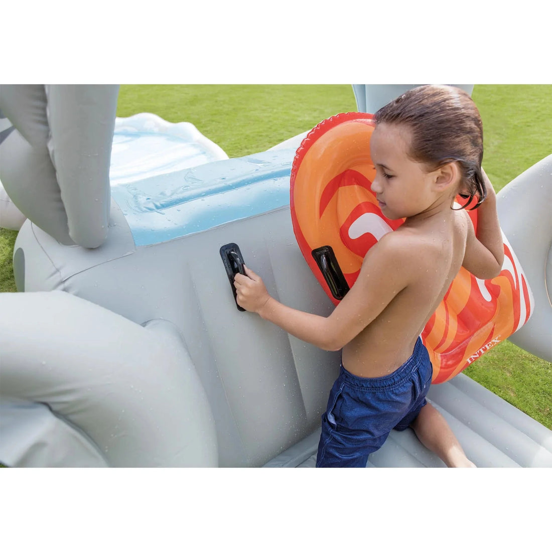 Inflatable Backyard Water Slide with Surf Riders & Electric Air Pump