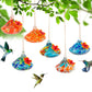 Glass Hummingbird Feeder with Flower Decoration
