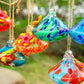 Glass Hummingbird Feeder with Flower Decoration