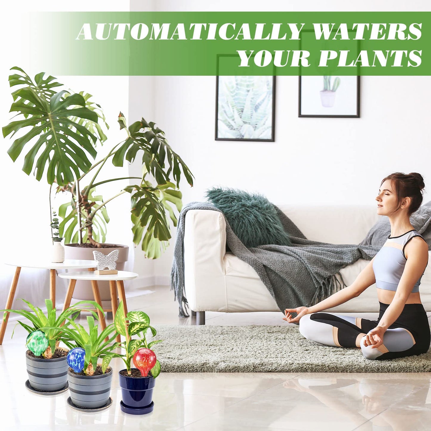 Colored Glass Plant Watering Globes（6 Colors）