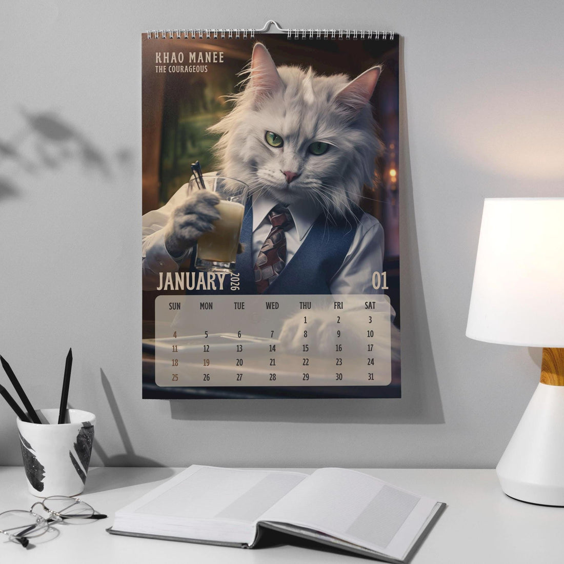 Badass Cats 2026 Wall Calendar