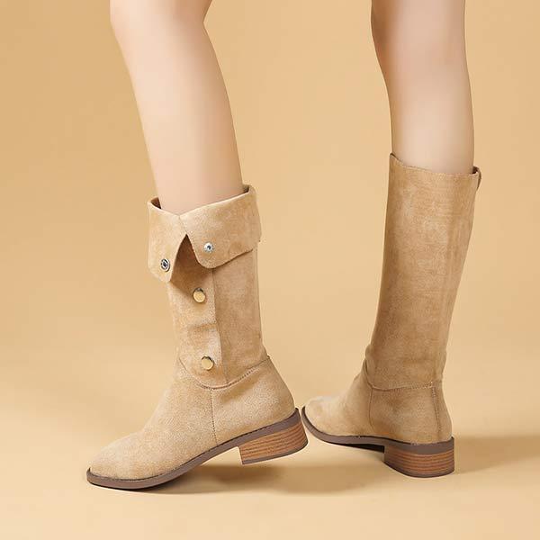 Women's Low Heel Block Heel Knee-High Boots