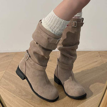 Women's Chunky Heel Slouchy Boots