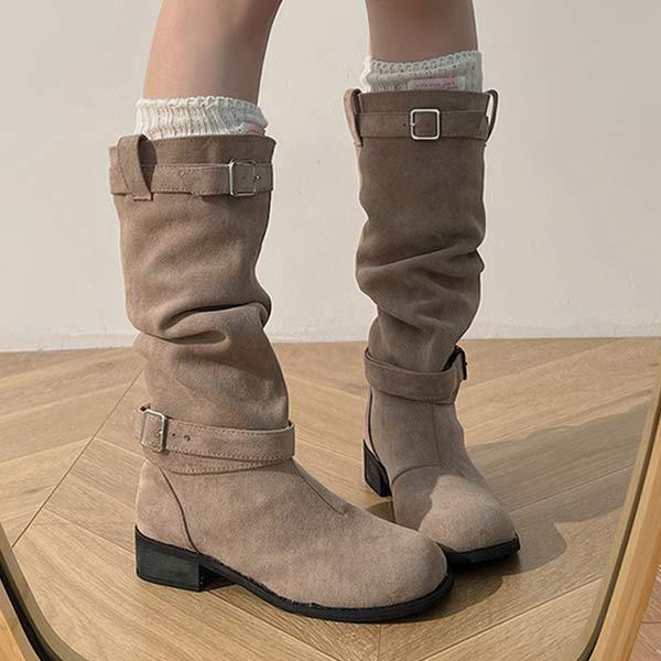 Women's Chunky Heel Slouchy Boots