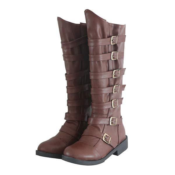 Women's Retro Low Heel Chunky High-Cut Boots