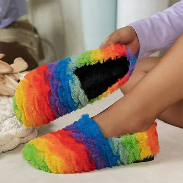 Women's Colorful Slip-On Fur Flats