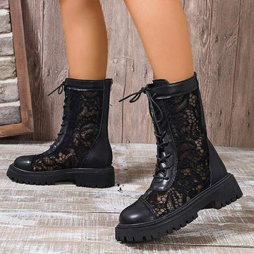 Women's Lace-Up Lace Martin Boots